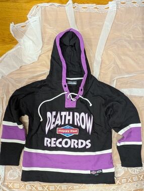 Deathrow Records Graphic Hoodie in Black and Purple